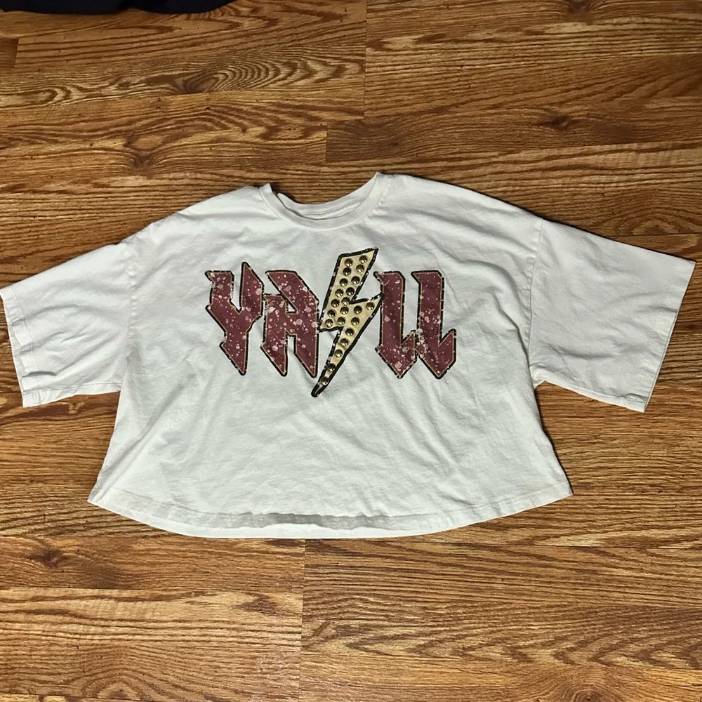 Cropped YALL Graphic Tee, Large - Picture 2 of 6